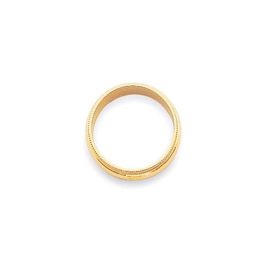 14k Yellow Gold 3mm Milgrain Half Round Wedding Band