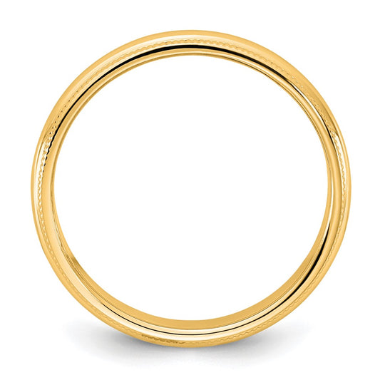 14KY 3.5mm Milgrain Half Round Band
