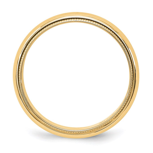 14k Yellow Gold 5mm Milgrain Half Round Wedding Band