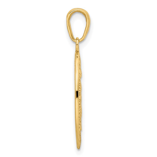 14k Solid Red Enameled Miraculous Medal Oval Pendant