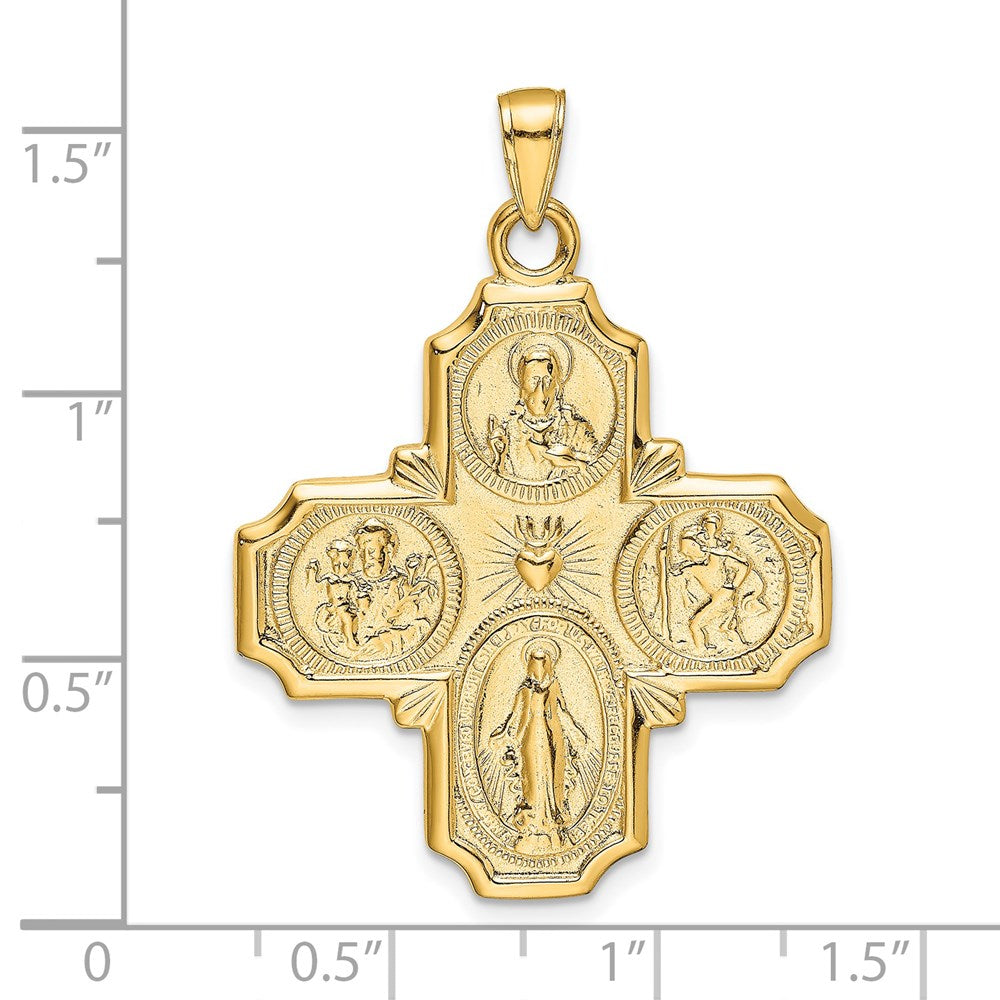 14k Polished Four-Way Medal Pendant