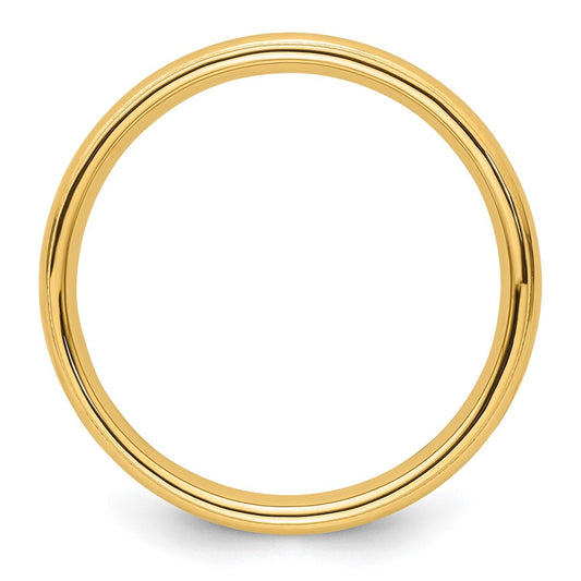 14k Yellow Gold 4mm Milgrain Half Round Comfort Fit Wedding Band