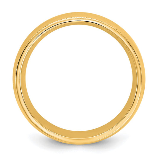 14KY 7mm Milgrain Comfort Fit Band