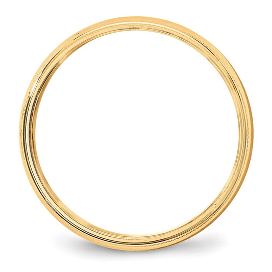 14k Yellow Gold 5mm Lightweight Milgrain Half Round Wedding Band