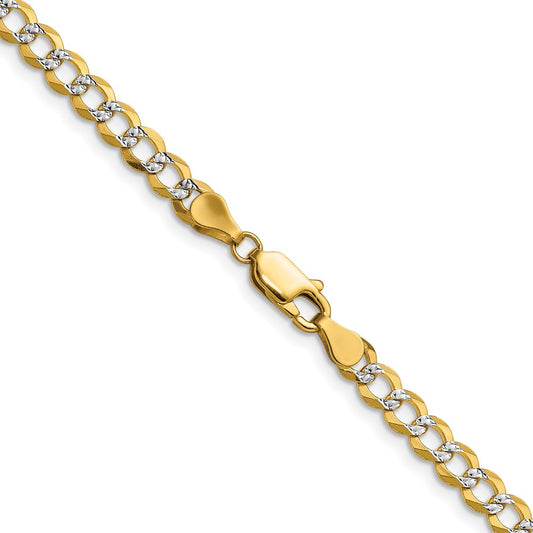 14k 4.7mm Lightweight Pav‚ Flat Cuban Chain