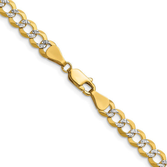 14k 5.9mm Lightweight Pav‚ Flat Cuban Chain