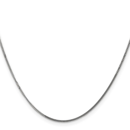 14K White Gold 1.4mm Curb with Spring Ring Clasp Pendant Chain