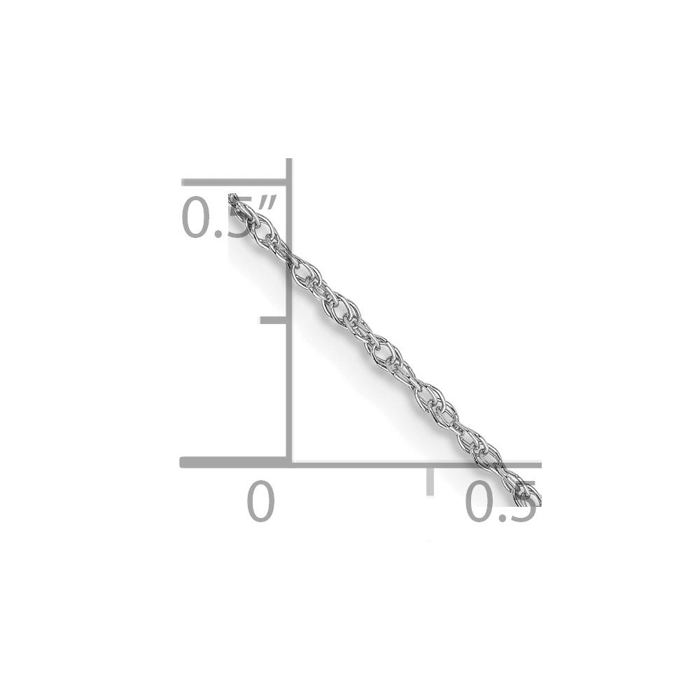 14K White Gold .8mm Light Baby Rope with Spring Ring Clasp Anklet