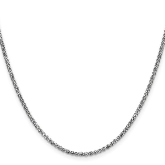14K White Gold 2.1mm Spiga with Lobster Clasp Chain