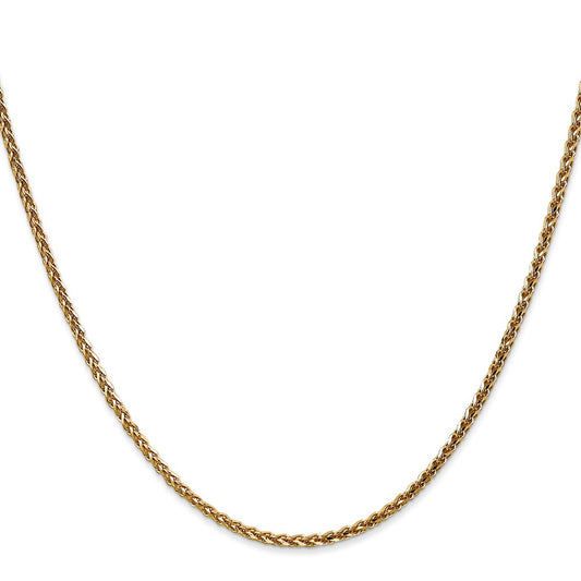 14K 2.1mm Diamond-cut Spiga with Lobster Clasp Chain
