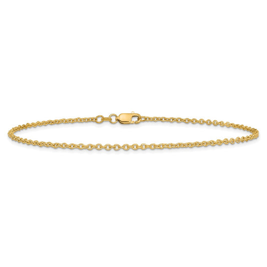 14K 1.8mm Forzantine Cable with Lobster Clasp Anklet