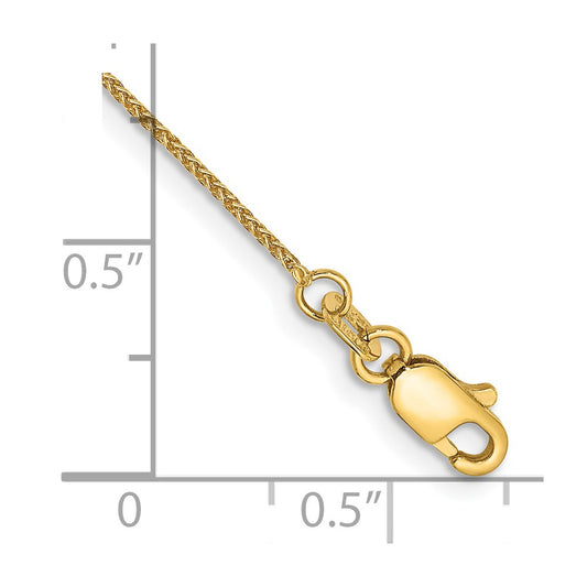 14K .85mm Spiga with Lobster Clasp Anklet