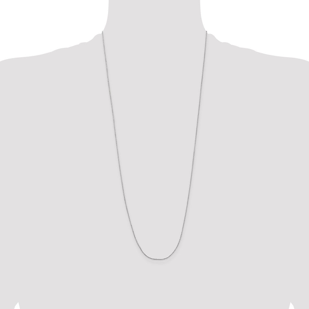 14K White Gold .8mm Diamond-cut Cable with Lobster Clasp Chain