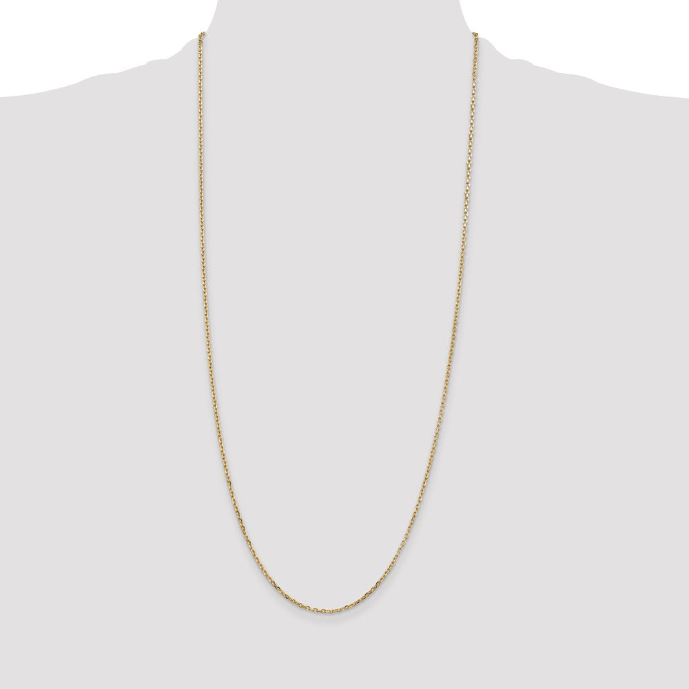 14K 1.8mm Diamond-cut Round Open Link Cable with Lobster Clasp Chain