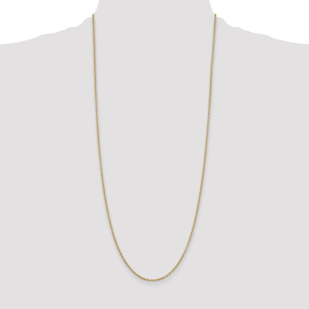 14K 2mm Round Open Link Cable with Lobster Clasp Chain