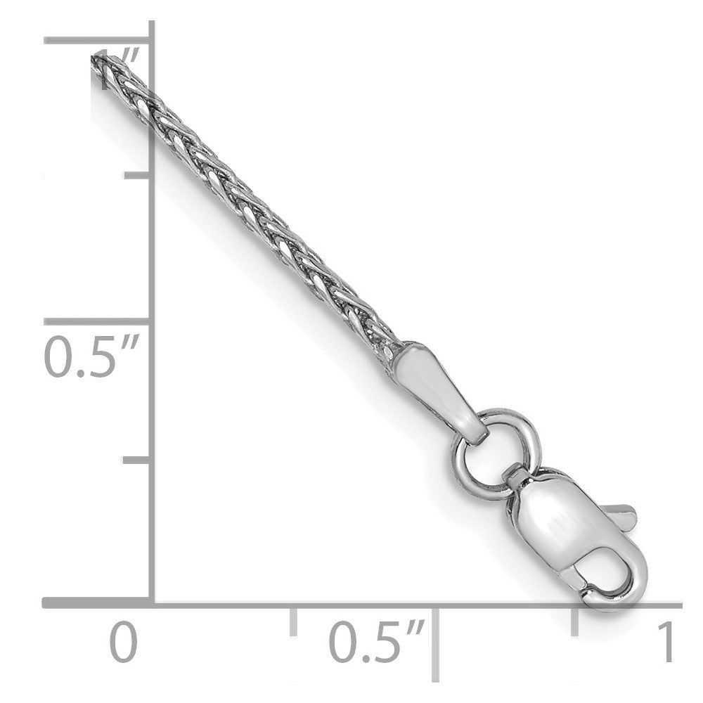 14K White Gold 1.5mm Diamond-cut Parisian Wheat with Lobster Clasp Anklet