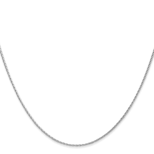 14K White Gold 1mm Round Parisian Wheat with Lobster Clasp Chain