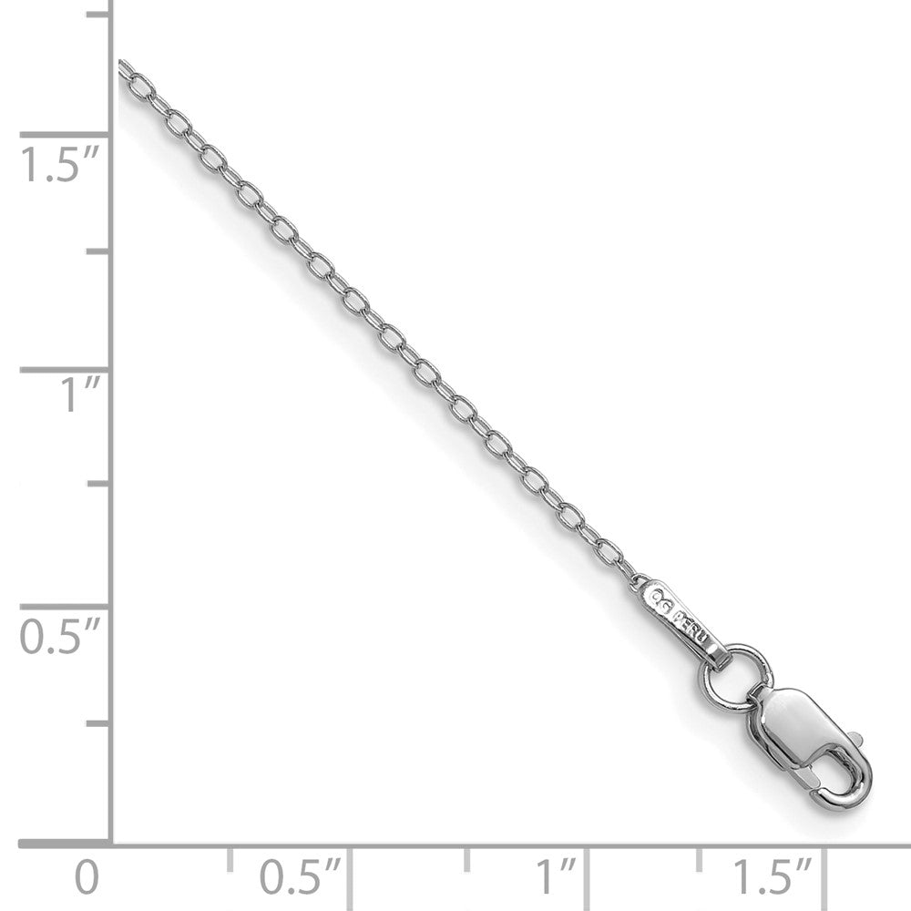 14k White Gold .8mm Forzantine Cable Chain Anklet