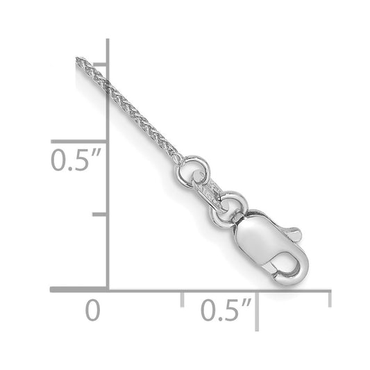 14K White Gold .85mm Spiga with Lobster Clasp Anklet
