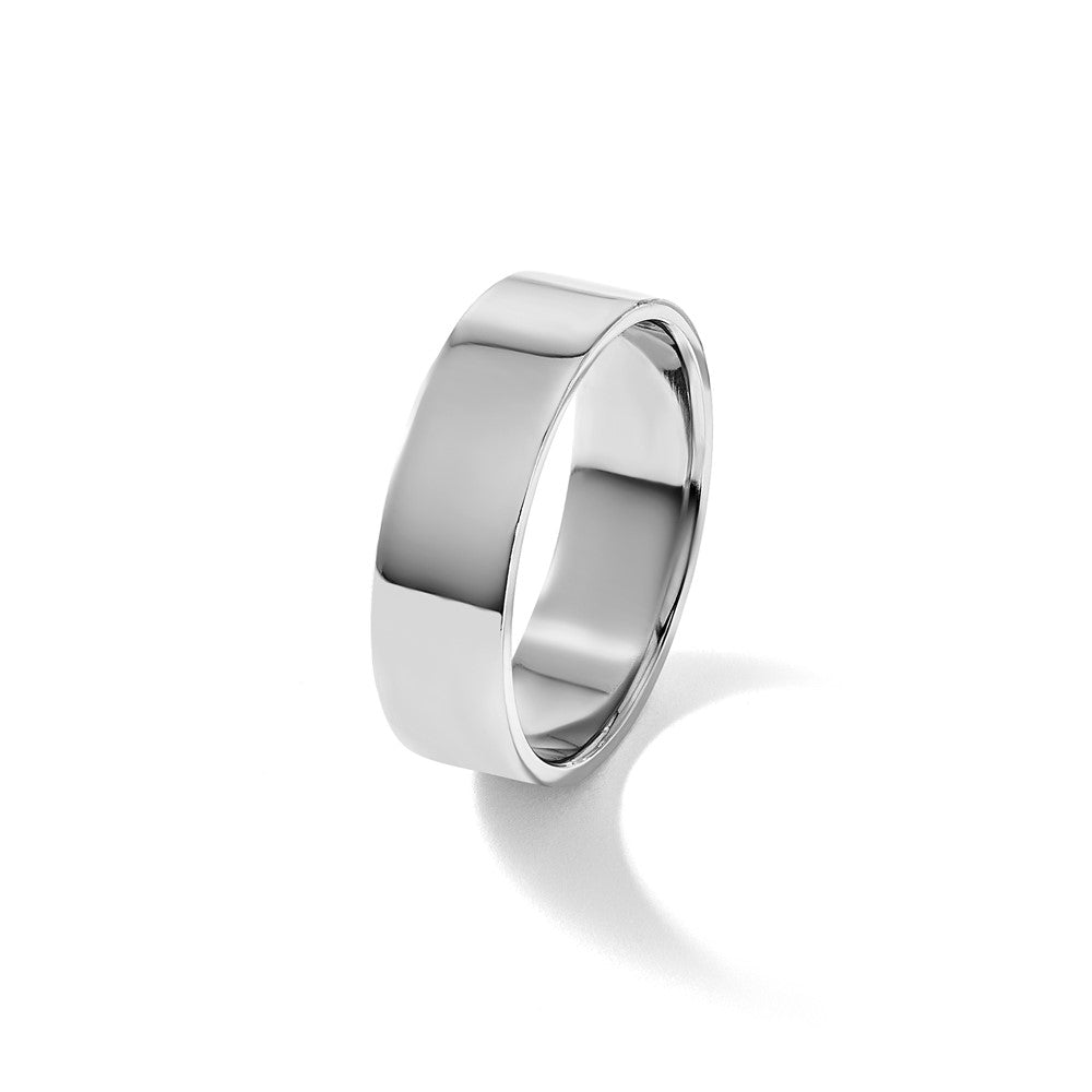 Platinum 6mm Polished Flat Wedding Band