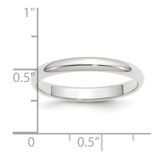 Platinum 3mm Half Round Wedding Band