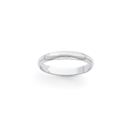 Platinum 3mm Half Round Wedding Band