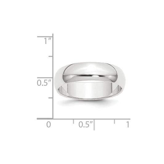 Platinum 6mm Half Round Featherweight Wedding Band