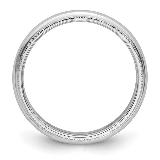Platinum 4mm Polished Milgrain Comfort-Fit Wedding Band