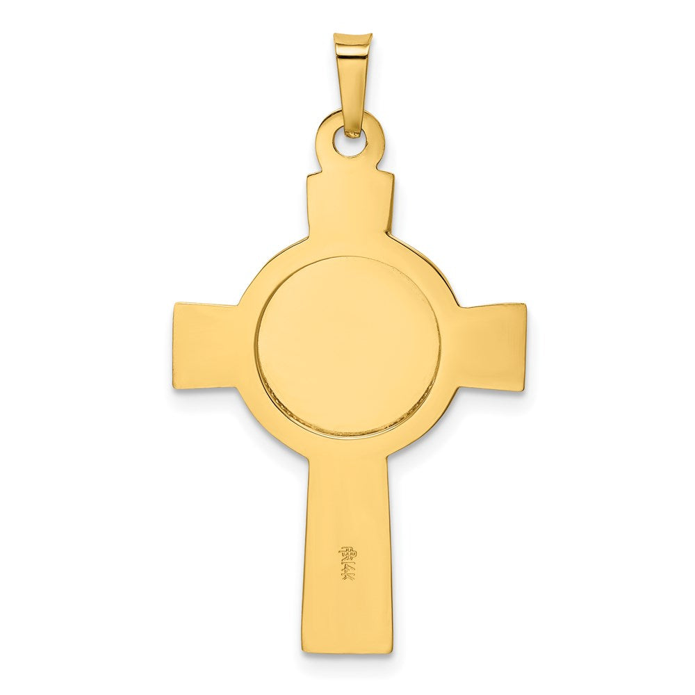 14k Polished Cross with St. Jude Thaddeus Medal Pendant