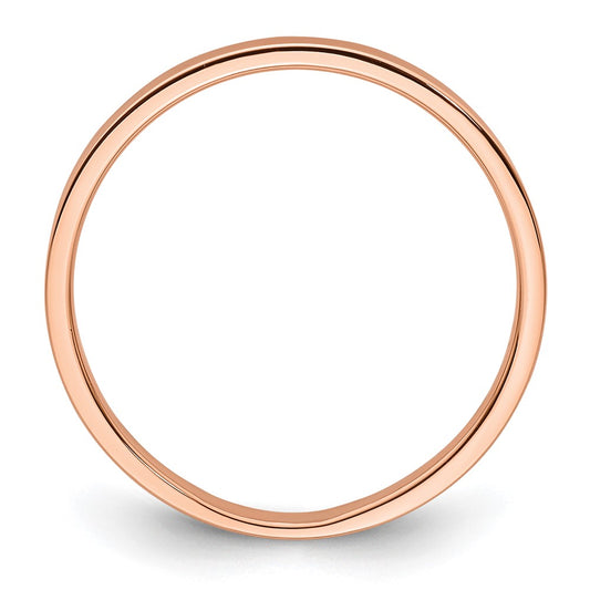 14k Rose Gold 2mm Lightweight Flat Wedding Band