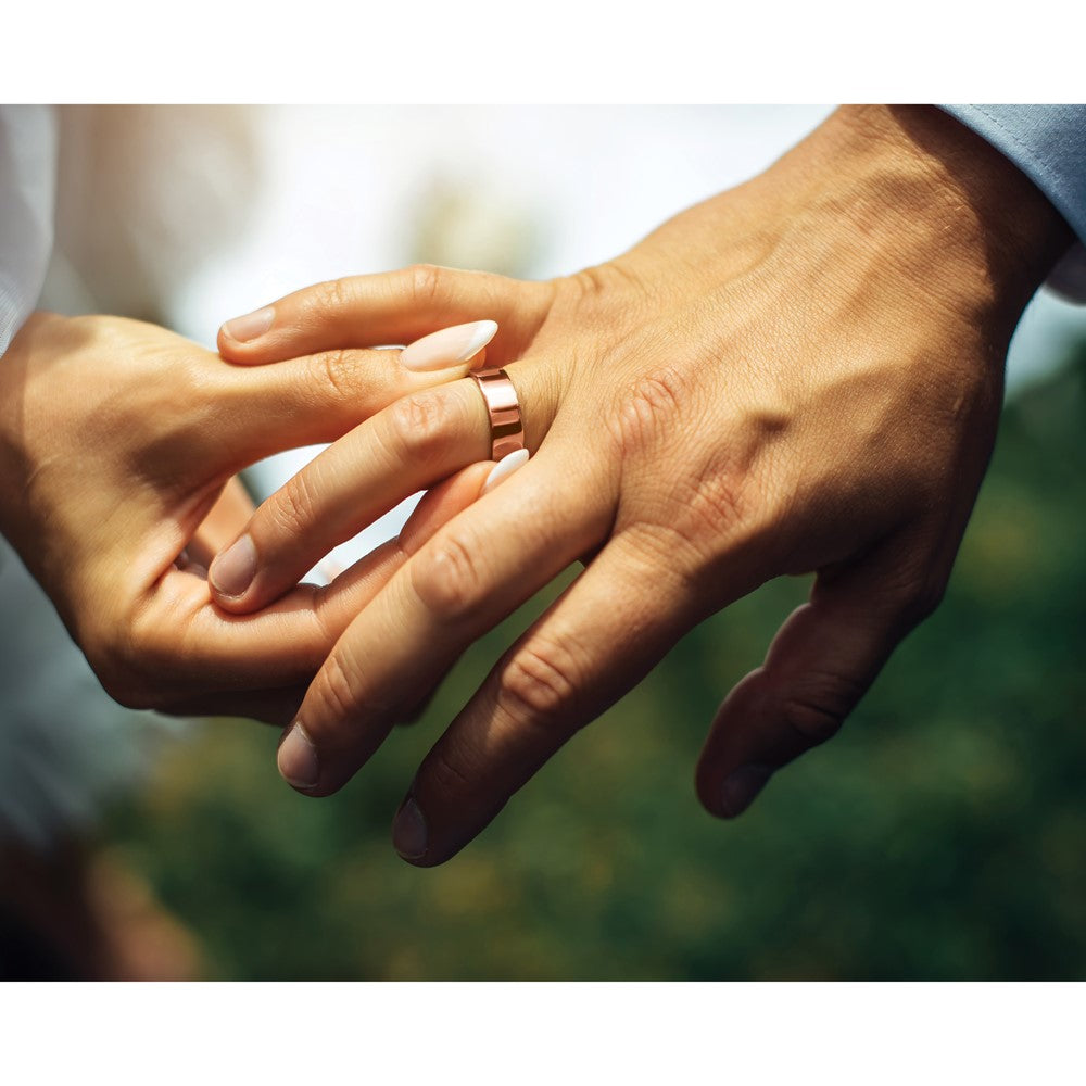 14k Rose Gold 6mm Lightweight Flat Wedding Band