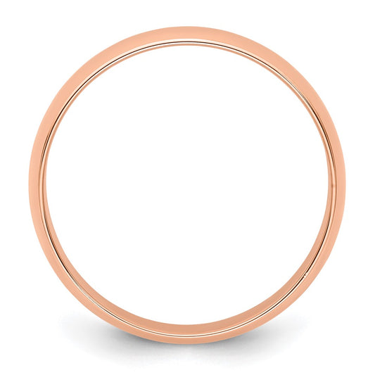 14k Rose Gold 5mm Lightweight Half Round Wedding Band