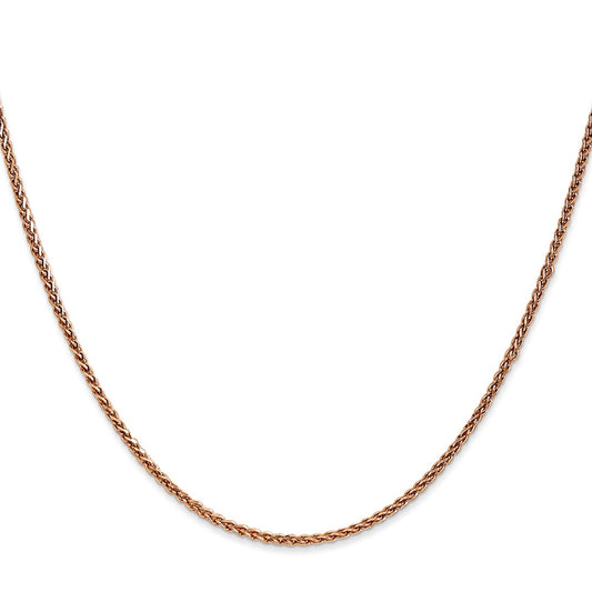 14K Rose Gold 1.7mm Diamond-cut Spiga with Lobster Clasp Chain