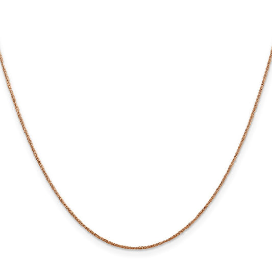 14K Rose Gold .7mm Ropa with Spring Ring Clasp Chain