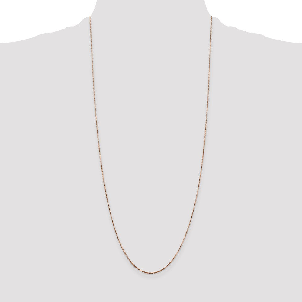 14K Rose Gold .8mm Diamond-cut Cable with Lobster Clasp Chain