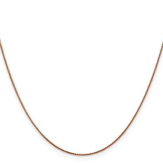 14K Rose Gold .85mm Diamond-cut Spiga with Lobster Clasp Chain