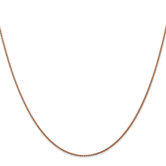 14K Rose Gold 1.05mm Diamond-cut Spiga with Lobster Clasp Chain
