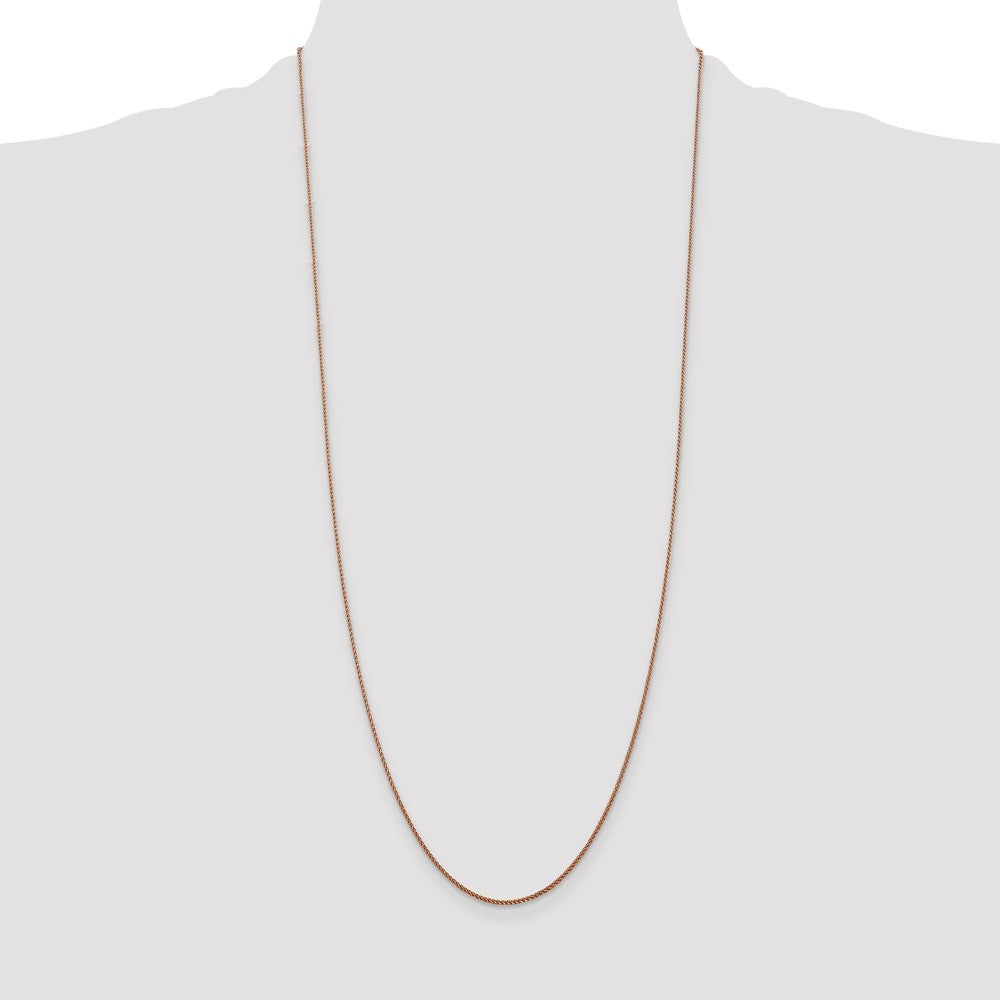 14K Rose Gold 1.05mm Diamond-cut Spiga with Lobster Clasp Chain
