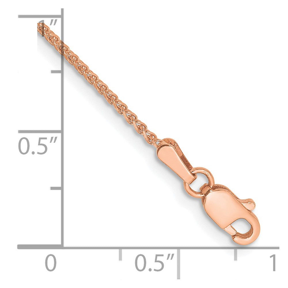 14K Rose Gold 1.25mm Diamond-cut Spiga with Lobster Clasp Bracelet