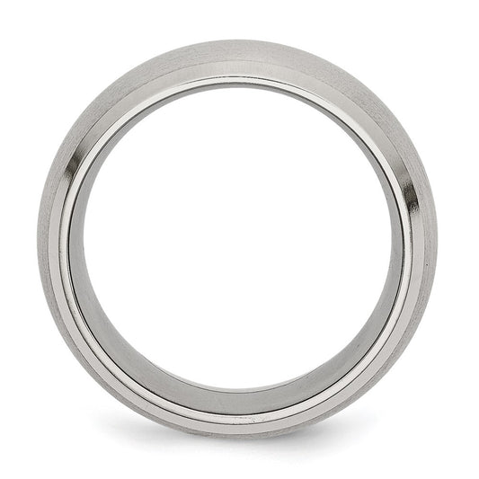 Chisel Stainless Steel Brushed and Polished 10mm Beveled Edge Band
