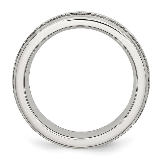 Chisel Stainless Steel Brushed with Double Row CZ 7mm Band