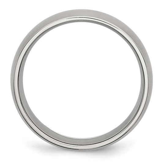 Chisel Stainless Steel Brushed 7mm Half Round Band