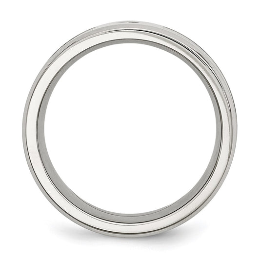 Chisel Stainless Steel Polished with CZ Printed Brown Camo Under Rubber 8mm Band