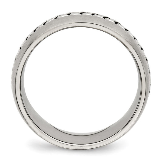 Chisel Stainless Steel Brushed and Polished Braided 8mm Band
