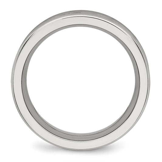 Chisel Stainless Steel Polished with CZ 7mm Band