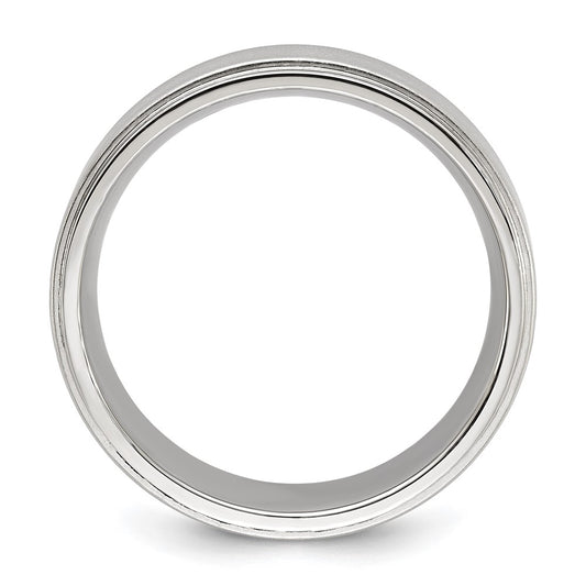 Chisel Stainless Steel Polished with Brushed Center 8mm Band