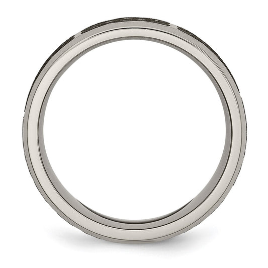 Chisel Titanium Brushed and Polished Celtic Laser Design 8mm Beveled Edge Band