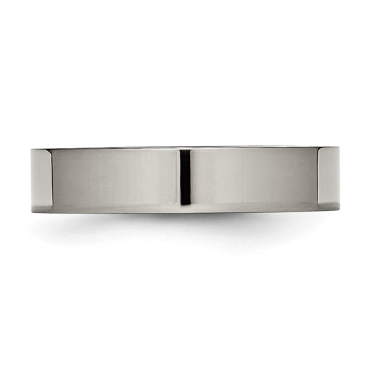 Chisel Titanium Polished 5mm Flat Band