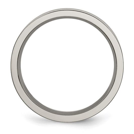 Chisel Titanium Brushed and Polished 6mm Grooved Band