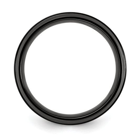 Chisel Black Titanium Polished with Grey Carbon Fiber Inlay 8.00mm Band